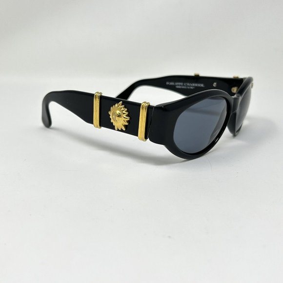 Philippe Charriol Sunglasses A 62A 5540 Black gold Handmade Italy Butterfly